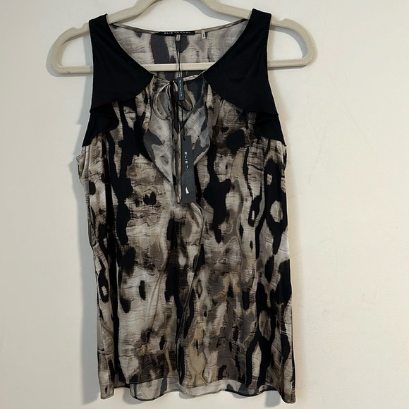 NWT elie Tahari $228 Penbrook briar silk Sleeveless Ruffle blouse - Picture 1 of 3